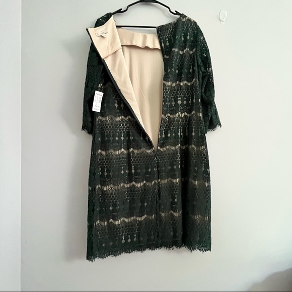 Dress Barn Green Lace Cocktail Dress Size 14W - Picture 8 of 13